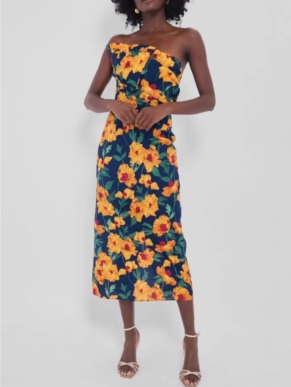 NWT Hyacinth House Margot Floral One Shoulder Maxi Dress